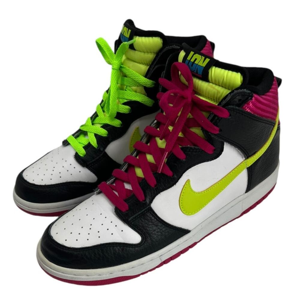 NIKE Dunk High "London" Fireberry Volt Shoes Mens Sneakers